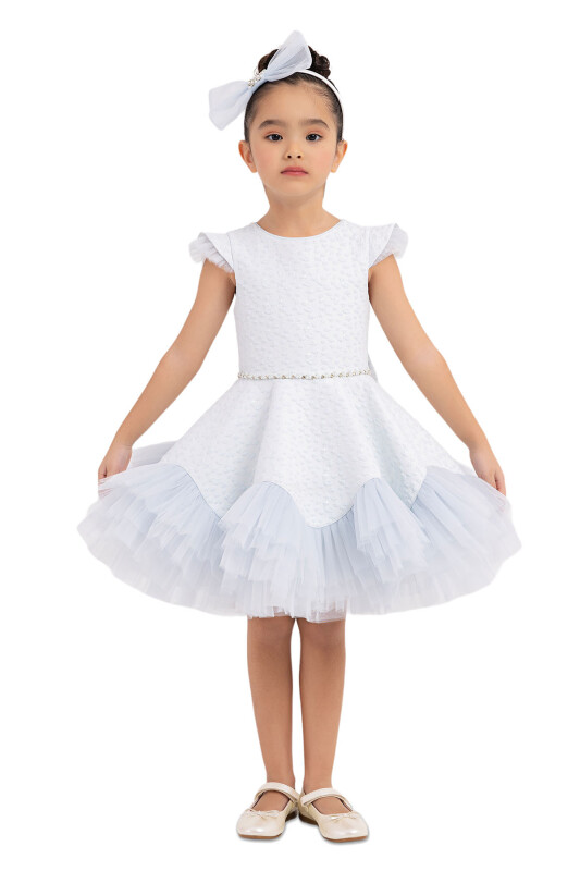 Blue Ruffled Dress for Girls 4-8 AGE 33343PR 