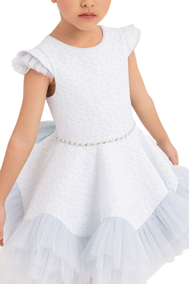 Blue Ruffled Dress for Girls 4-8 AGE 33343PR - 4