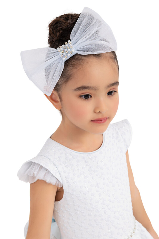 Blue Ruffled Dress for Girls 4-8 AGE 33343PR - 5
