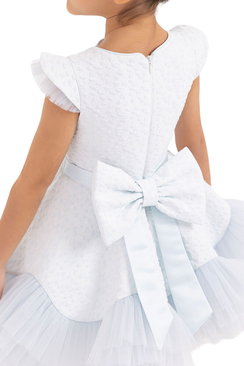 Blue Ruffled Dress for Girls 4-8 AGE 33343PR - 7