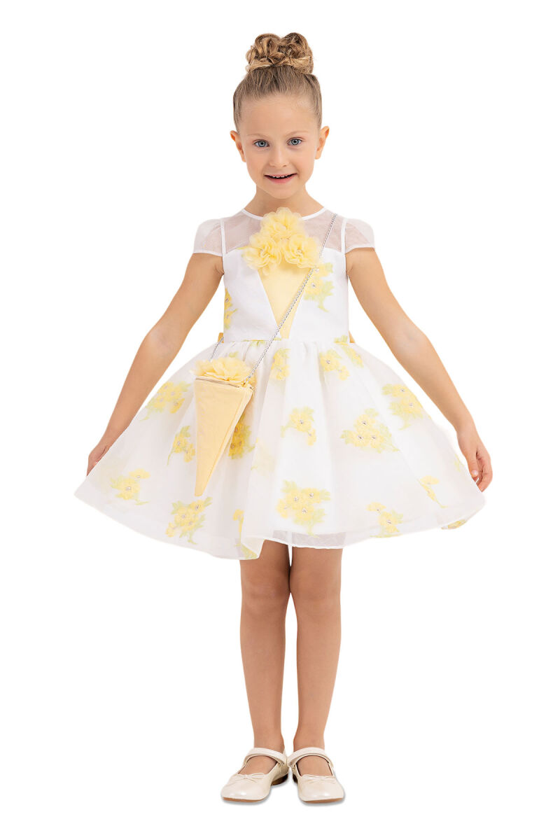 Yellow Tulle Collar Dress 2-6 AGE 33330PR - 1