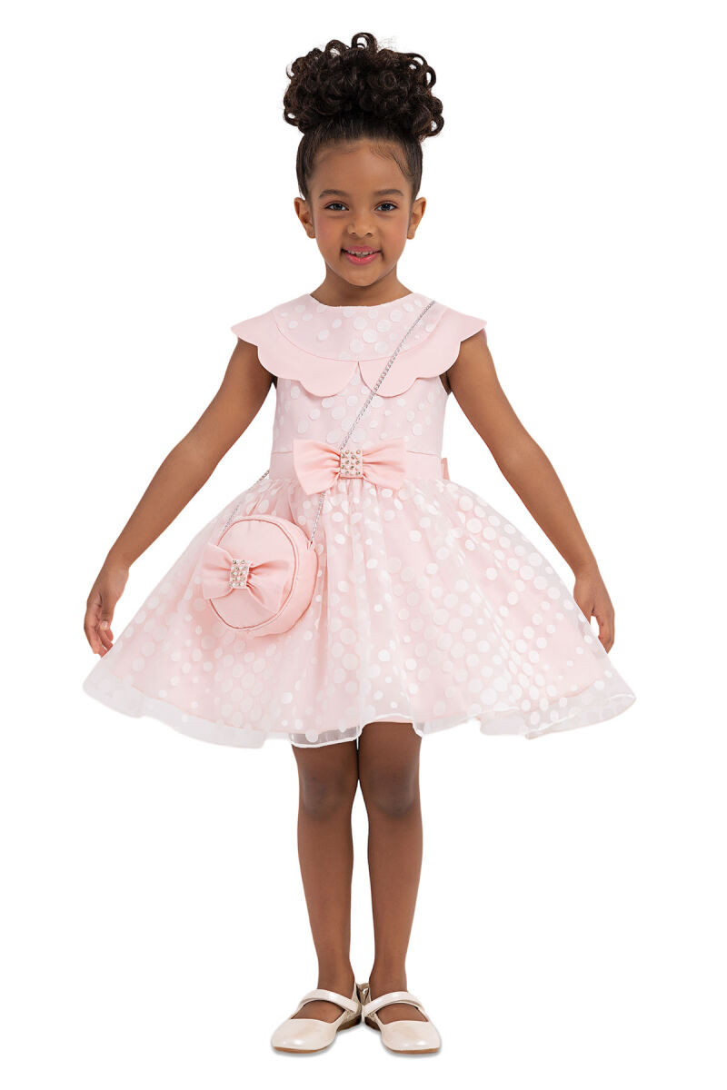 Powder Spotted Dress for Girls 2-6 AGE 33351PR - 1