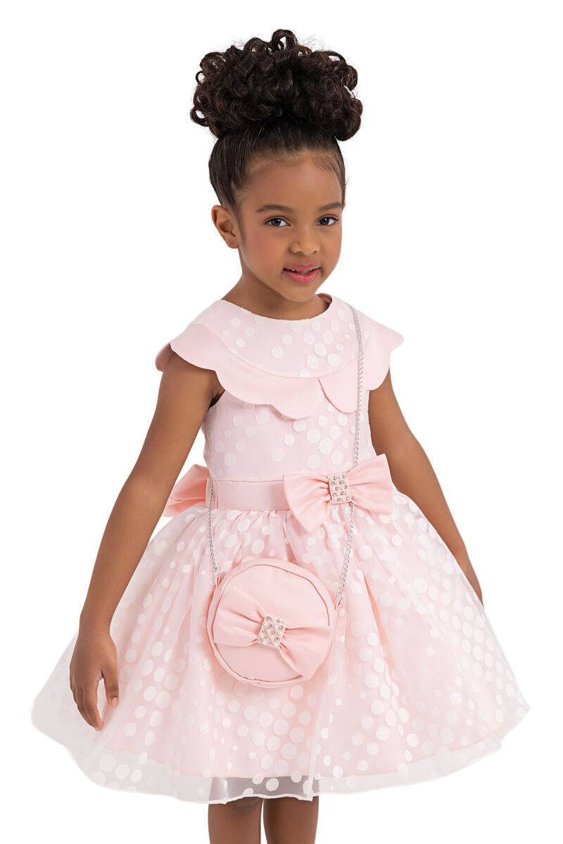 Powder Spotted Dress for Girls 2-6 AGE 33351PR - 3