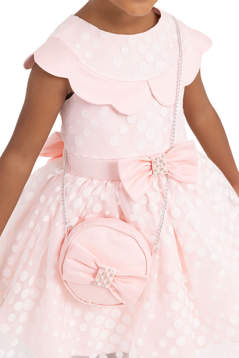 Powder Spotted Dress for Girls 2-6 AGE 33351PR - 4