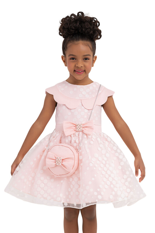 Powder Spotted Dress for Girls 2-6 AGE 33351PR - 5