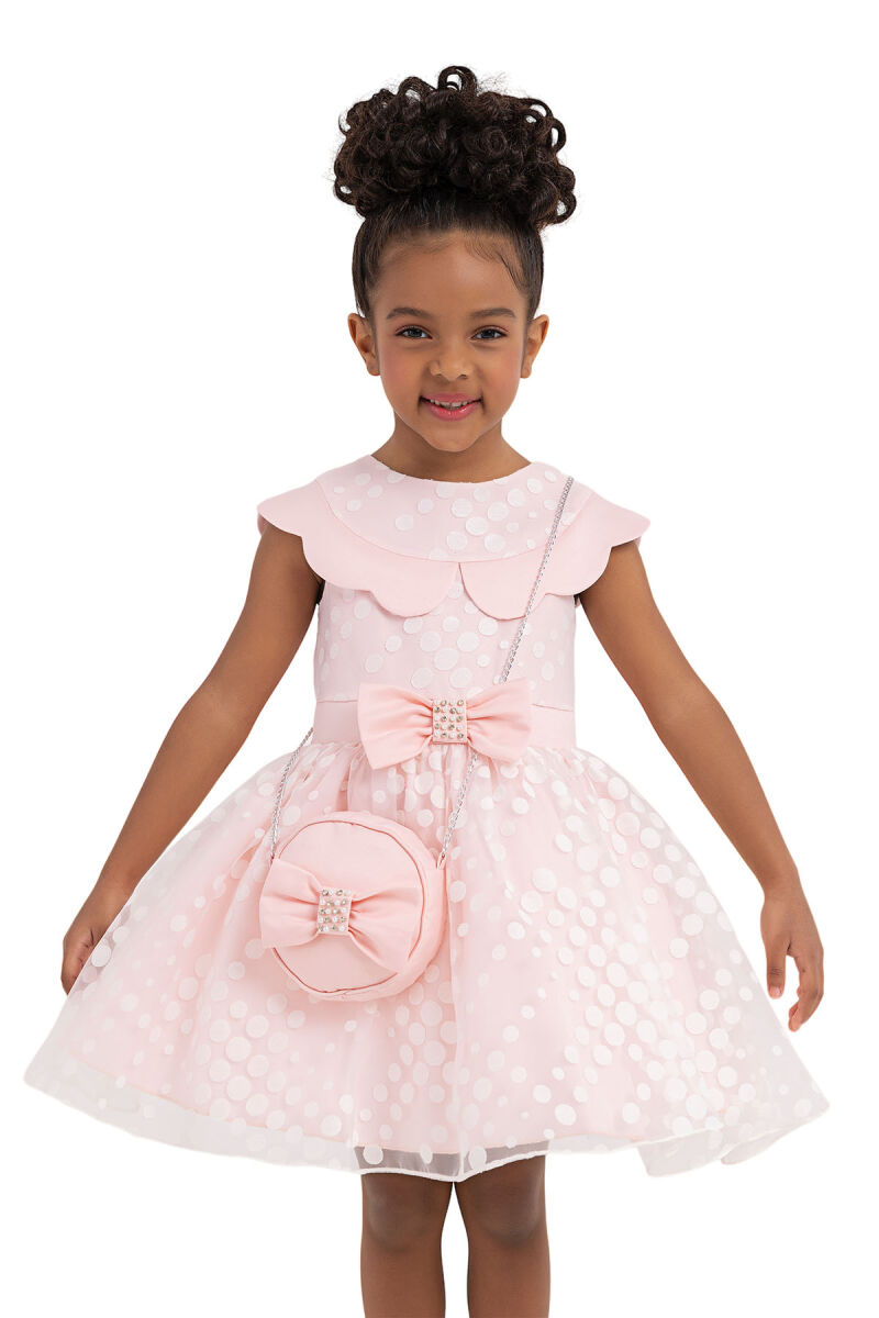 Powder Spotted Dress for Girls 2-6 AGE 33351PR - 5