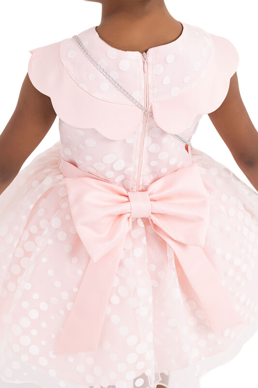 Powder Spotted Dress for Girls 2-6 AGE 33351PR - 6