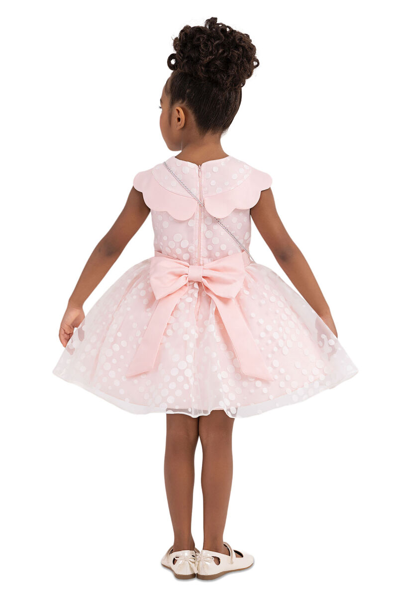 Powder Spotted Dress for Girls 2-6 AGE 33351PR - 7
