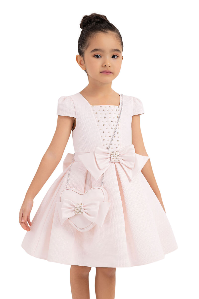 Powder Square-neck dress for girls 2-6 AGE 33318PR - 6