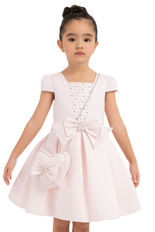 Powder Square-neck dress for girls 2-6 AGE 33318PR - 8