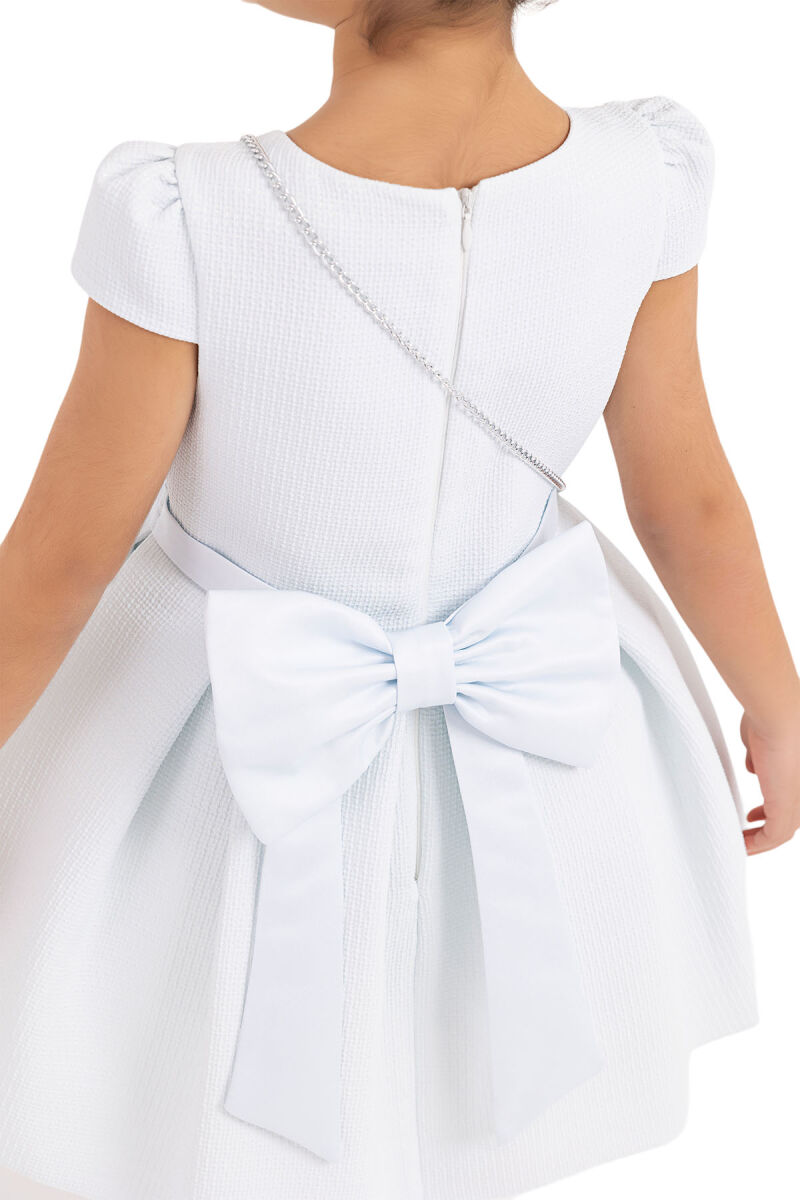 Blue Square-neck dress for girls 2-6 AGE 33318PR - 6