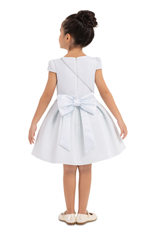 Blue Square-neck dress for girls 2-6 AGE 33318PR - 7