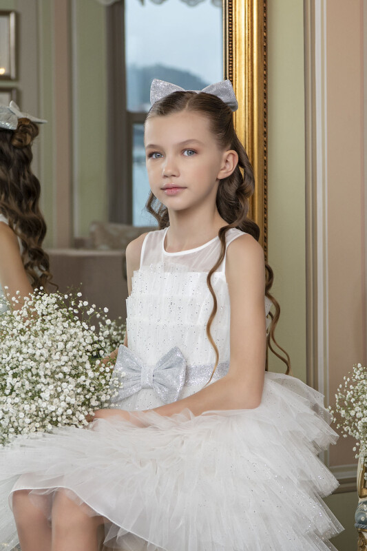 Ecru Dress with Tutu Skirt for Girls 8-12 AGE 33200PR 