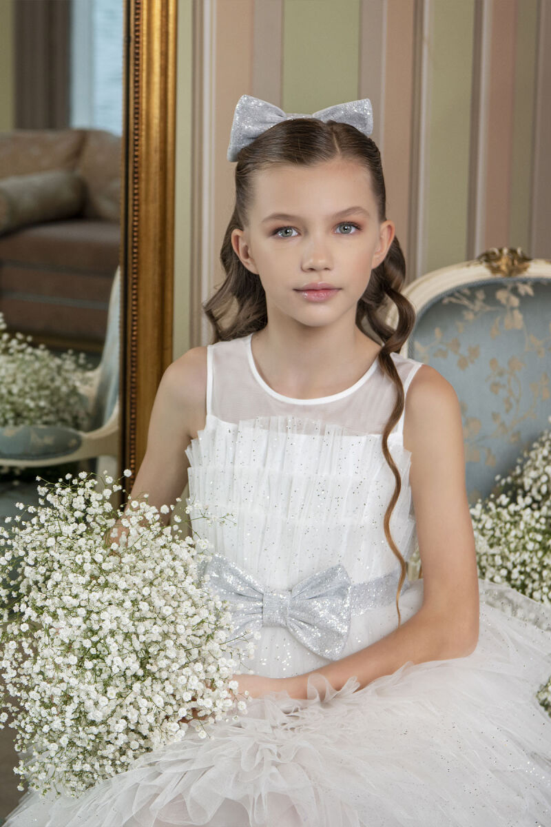 Ecru Dress with Tutu Skirt for Girls 8-12 AGE 33200PR - 3
