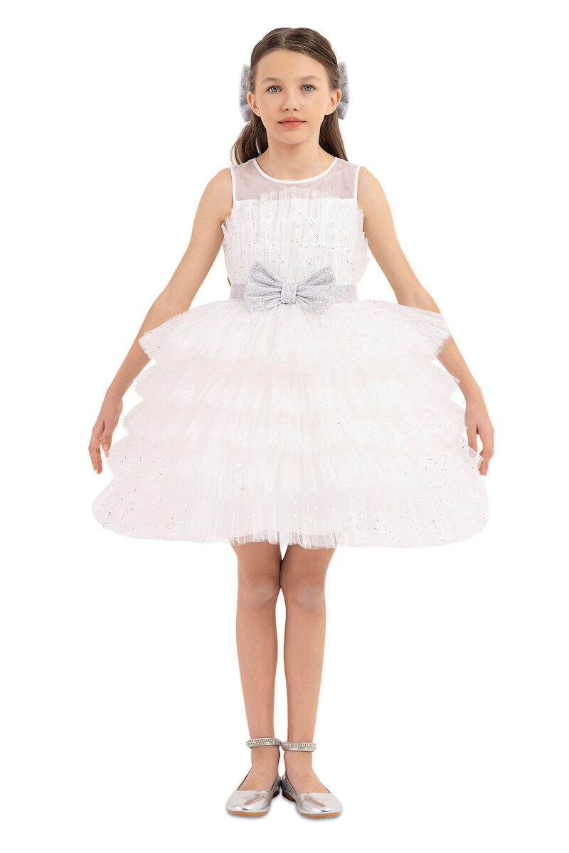 Ecru Dress with Tutu Skirt for Girls 8-12 AGE 33200PR - 5