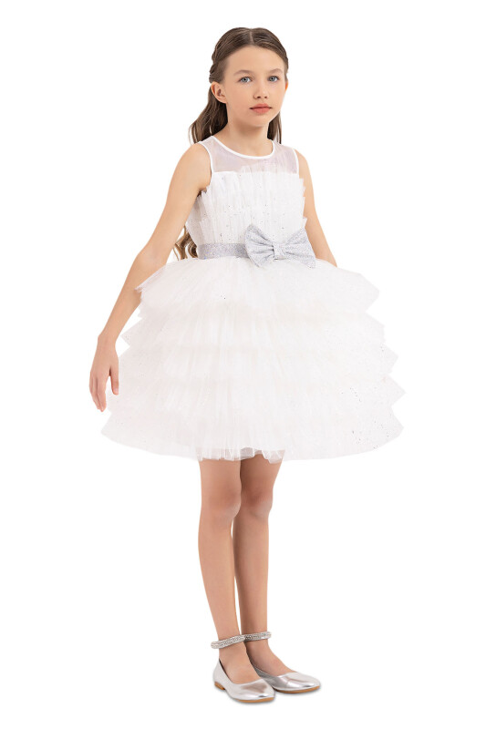 Ecru Dress with Tutu Skirt for Girls 8-12 AGE 33200PR - 6