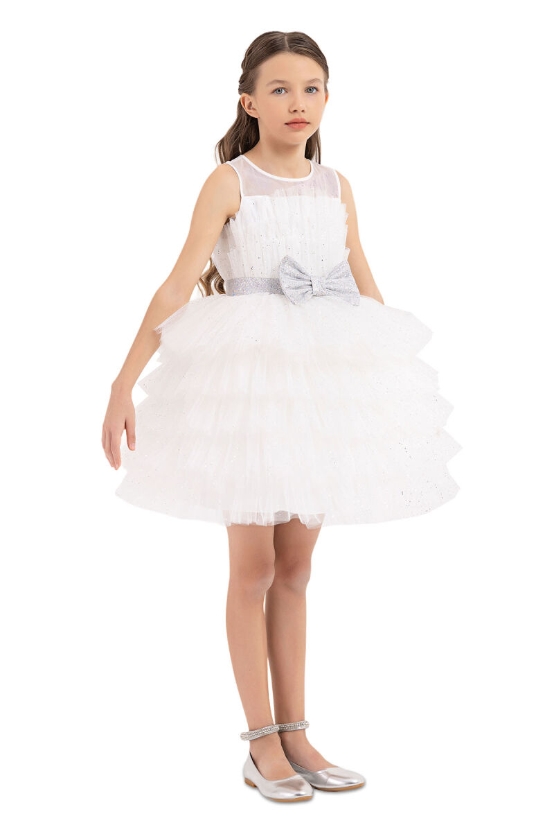 Ecru Dress with Tutu Skirt for Girls 8-12 AGE 33200PR - 6