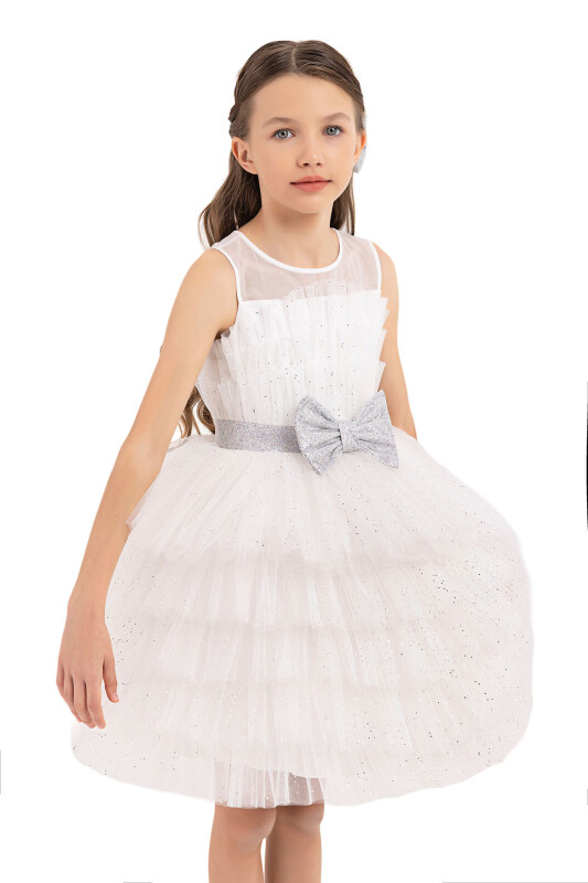 Ecru Dress with Tutu Skirt for Girls 8-12 AGE 33200PR - 7