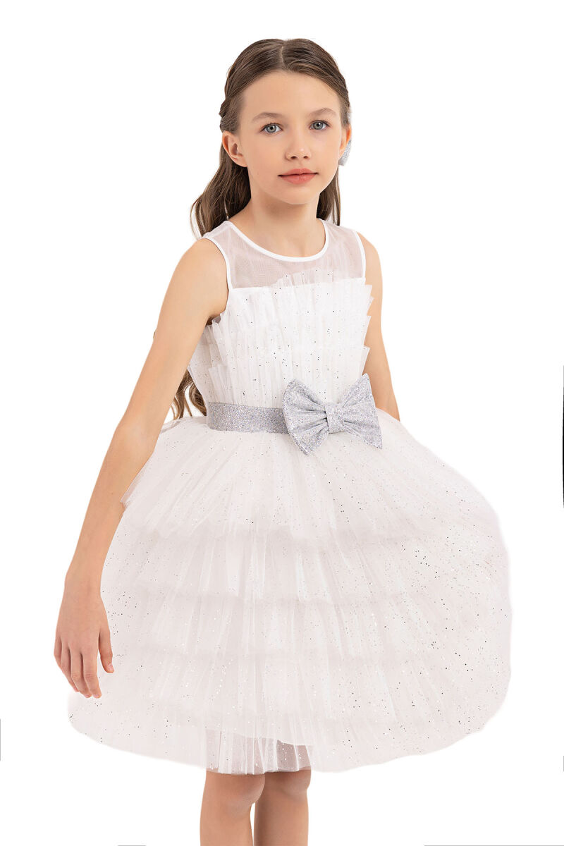 Ecru Dress with Tutu Skirt for Girls 8-12 AGE 33200PR - 7