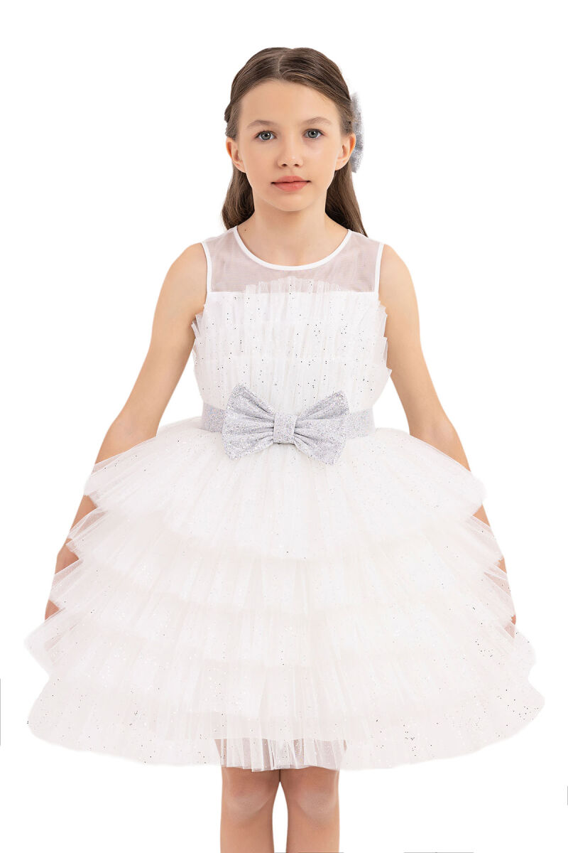 Ecru Dress with Tutu Skirt for Girls 8-12 AGE 33200PR - 9