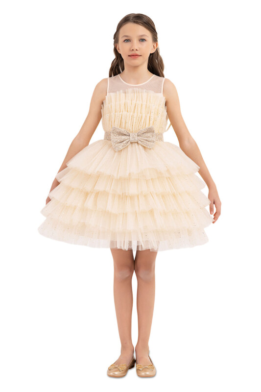 Gold Dress with Tutu Skirt for Girls 8-12 AGE 33200PR - 1