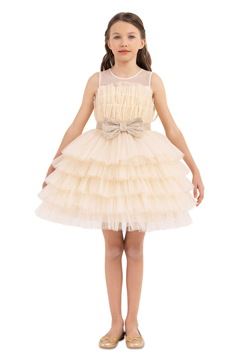 Gold Dress with Tutu Skirt for Girls 8-12 AGE 33200PR - 1