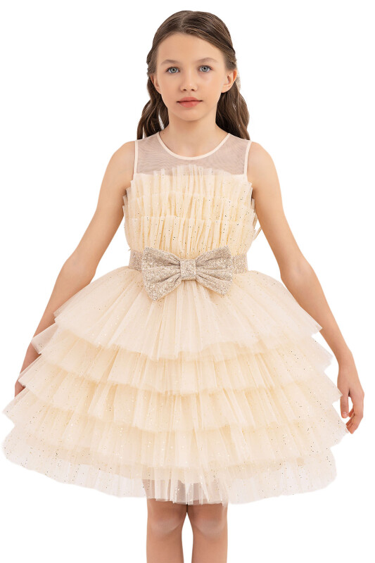 Gold Dress with Tutu Skirt for Girls 8-12 AGE 33200PR - 2