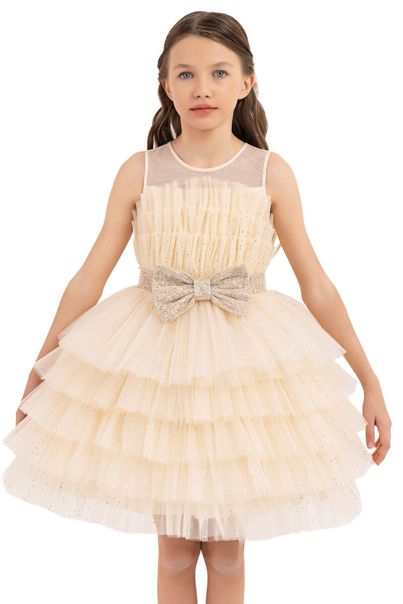 Gold Dress with Tutu Skirt for Girls 8-12 AGE 33200PR - 2