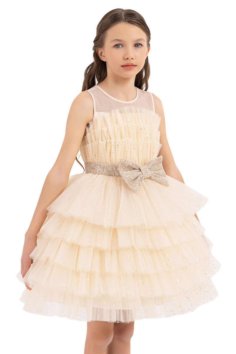 Gold Dress with Tutu Skirt for Girls 8-12 AGE 33200PR - 3