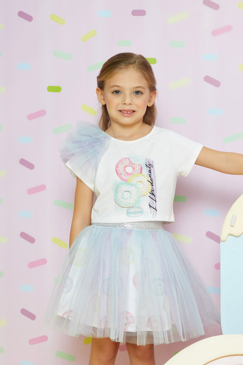 Ecru Girl Belly Open T-shirt Skirt Suit 2-6 AGE 323509CA - 1
