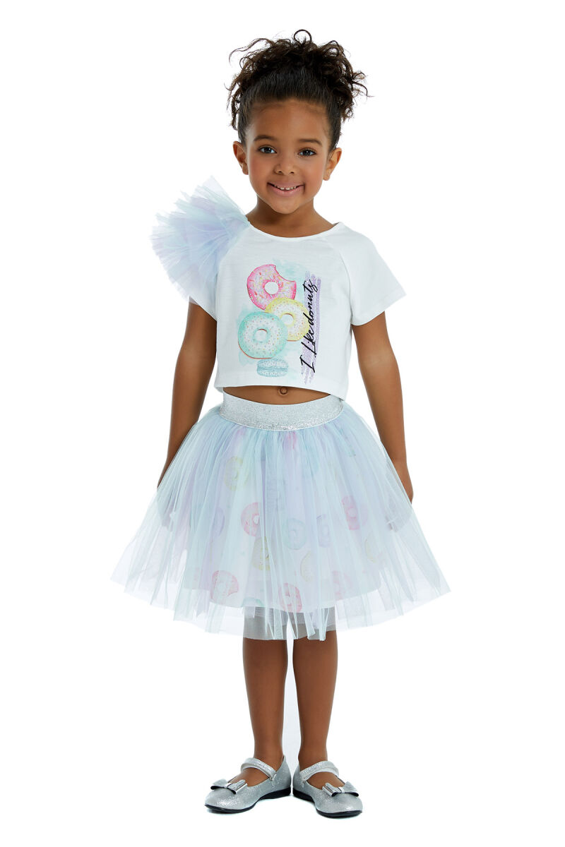 Ecru Girl Belly Open T-shirt Skirt Suit 2-6 AGE 323509CA - 3
