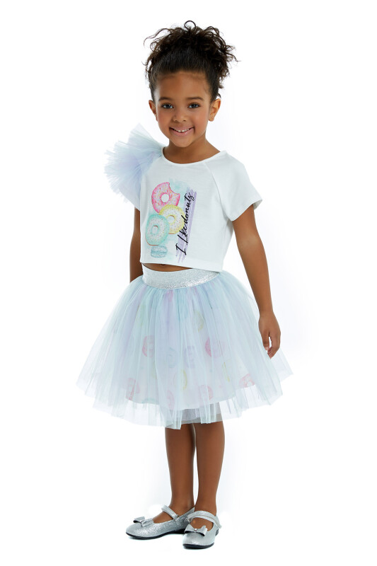 Ecru Girl Belly Open T-shirt Skirt Suit 2-6 AGE 323509CA - 4