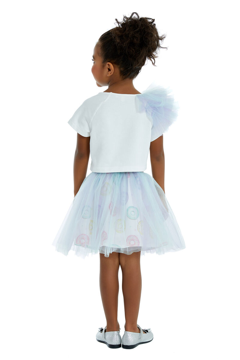 Ecru Girl Belly Open T-shirt Skirt Suit 2-6 AGE 323509CA - 6