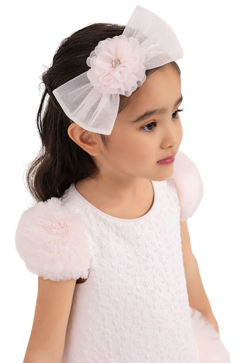Powder Ruffle-Sleeved, Dress for Girls 2-6 AGE 33344PR - 4