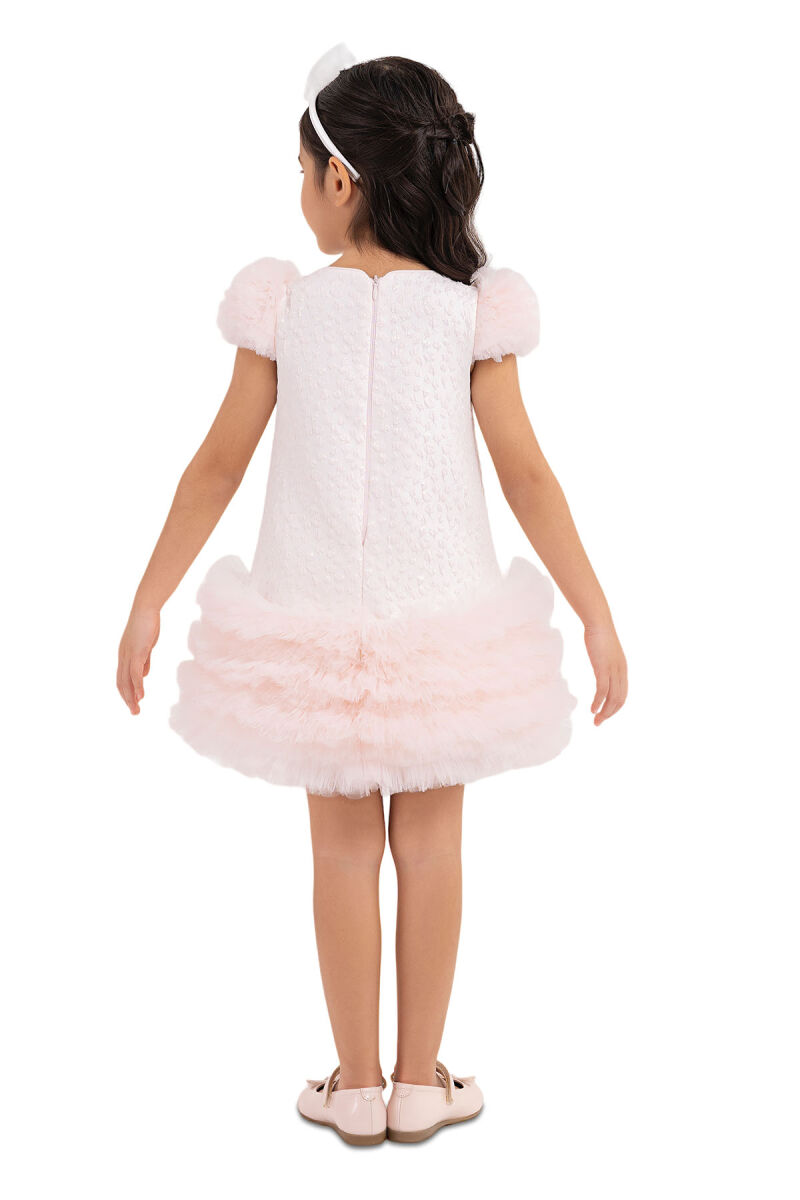 Powder Ruffle-Sleeved, Dress for Girls 2-6 AGE 33344PR - 7
