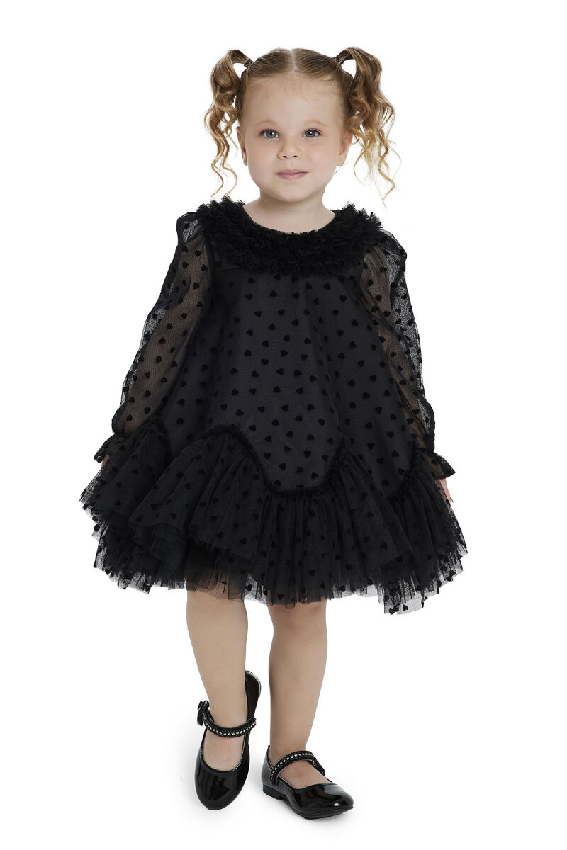 Black Ruffled Girls Dress 6-24 MONTH 34162PR - 5