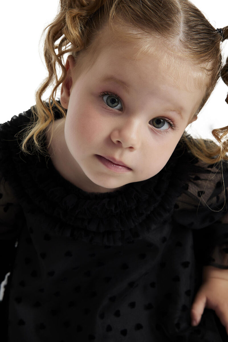 Black Ruffled Girls Dress 6-24 MONTH 34162PR - 6