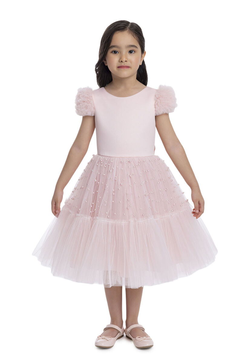 Powder Pearl-Embellished Girls Dress 3-7 AGE 34115PR - 1