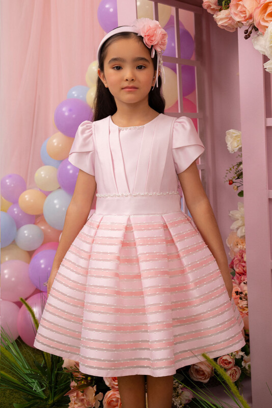 Pink Girls Striped Dress 3-7 AGE 34168PR 