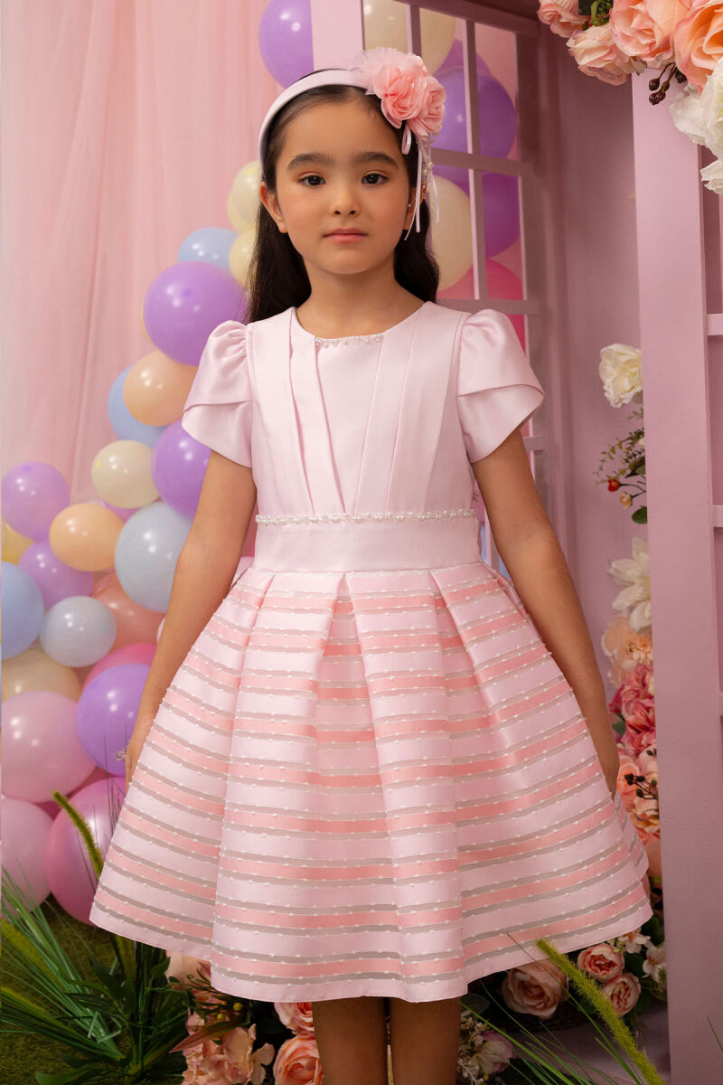 Pink Girls Striped Dress 3-7 AGE 34168PR - 1