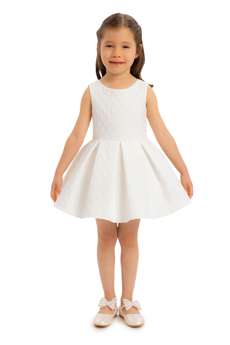 Ecru Heart Jacquard Girl Child Bolero Dress 6-24 MONTH 34180PR - 6