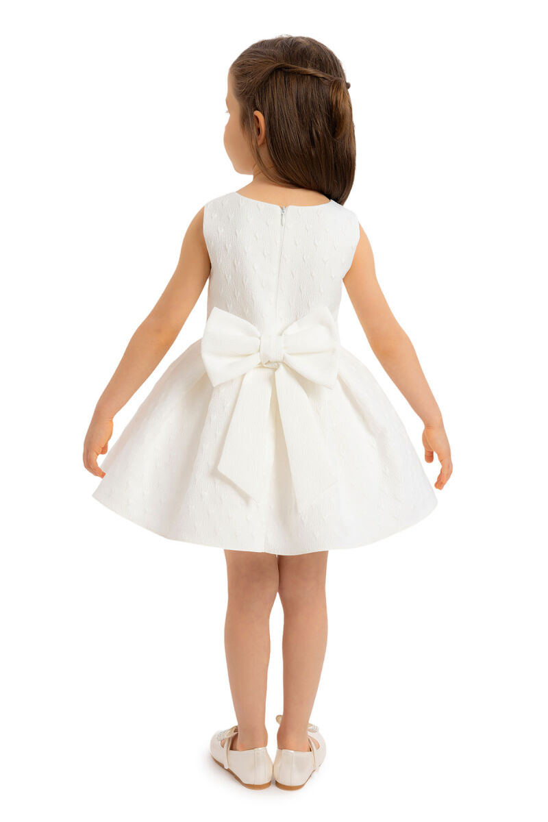 Ecru Heart Jacquard Girl Child Bolero Dress 6-24 MONTH 34180PR - 8