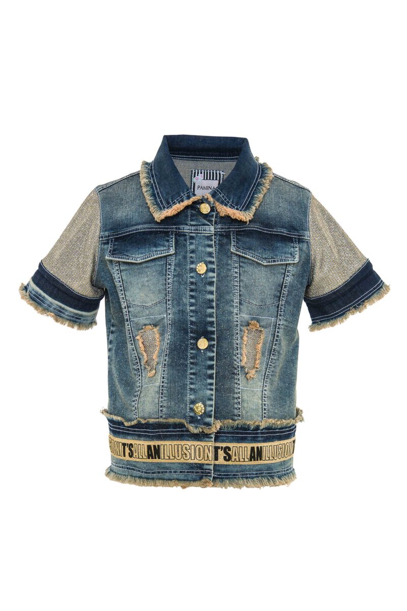 Navy Girl Denim Short Sleeve Jacket 8-12 AGE 312608CA - 1