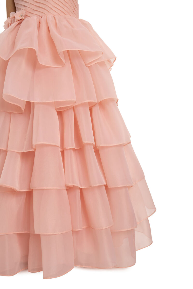 Salmon Bow Dress with Bolero and Hair Accessory (3-7 Age) 3-7 AGE 35219PR - 8