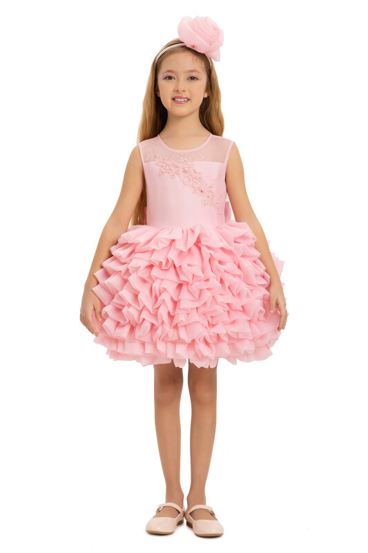 Powder Girls Dress with Hiar Accessory (3-7 Age) 3-7 AGE 35227PR - 4