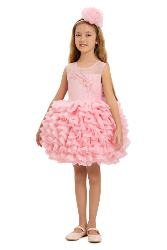 Powder Girls Dress with Hiar Accessory (3-7 Age) 3-7 AGE 35227PR - 5
