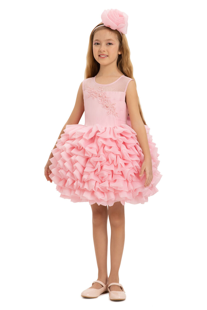 Powder Girls Dress with Hiar Accessory (3-7 Age) 3-7 AGE 35227PR - 5
