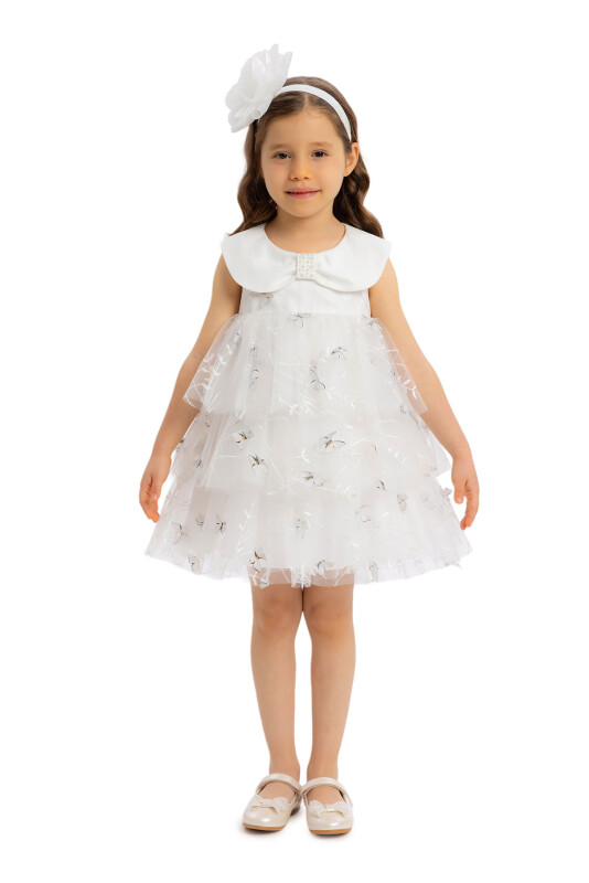 Ecru Girls Dress with Butterflies 6-24 MONTH 34243PR - 2