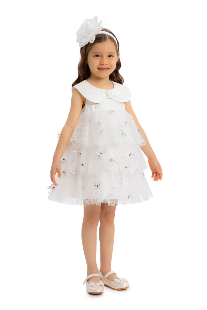 Ecru Girls Dress with Butterflies 6-24 MONTH 34243PR - 3
