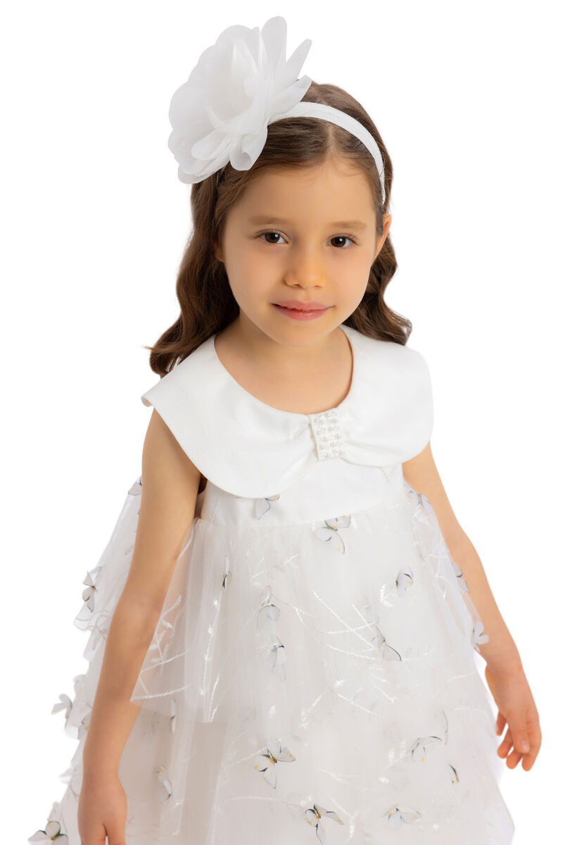 Ecru Girls Dress with Butterflies 6-24 MONTH 34243PR - 4